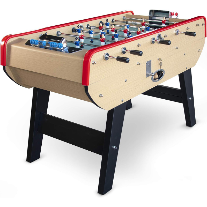 Baby-foot Rétro Bistrot, table de jeu avec accessoires, balles, manettes, scoreurs
