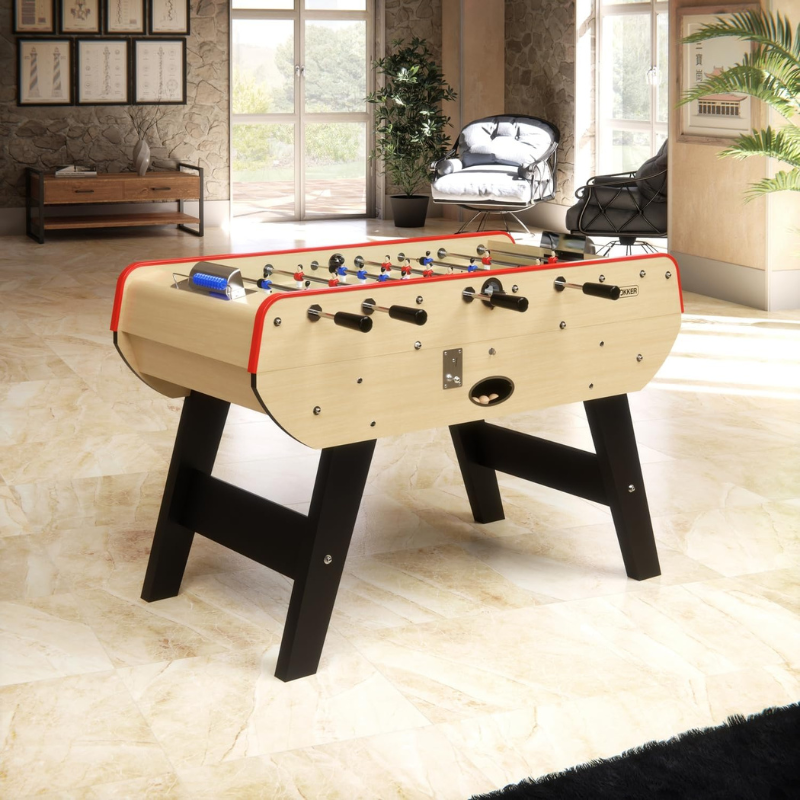 Baby-foot Rétro Bistrot, table de jeu avec accessoires, balles, manettes, scoreurs