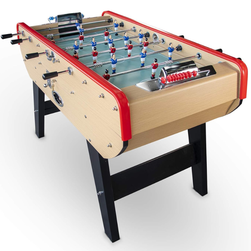 Baby-foot Rétro Bistrot, table de jeu avec accessoires, balles, manettes, scoreurs